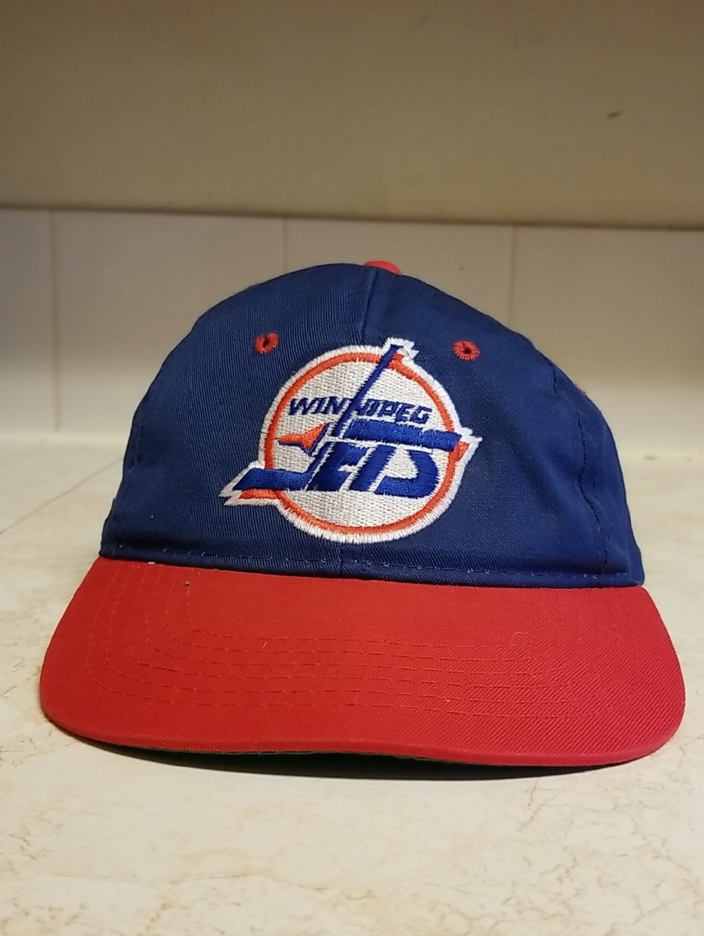 Winnipeg Jets Hockey Embroidered Logo Snapback Adjustable Hat Vintage 90s Rare